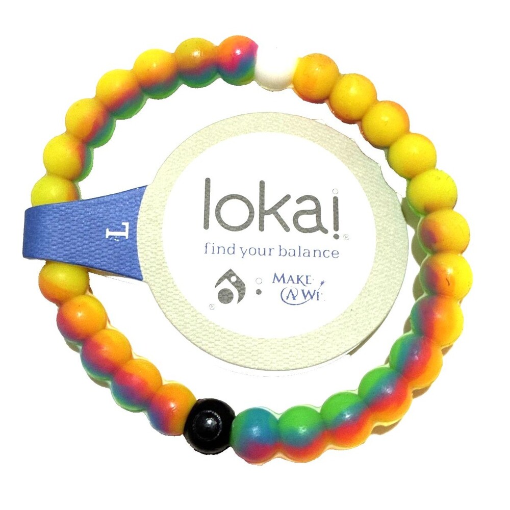 LOKAI Silicone Bead Bracelet STAY BALANCED - Symbolize Circular Journey - NWT/LG